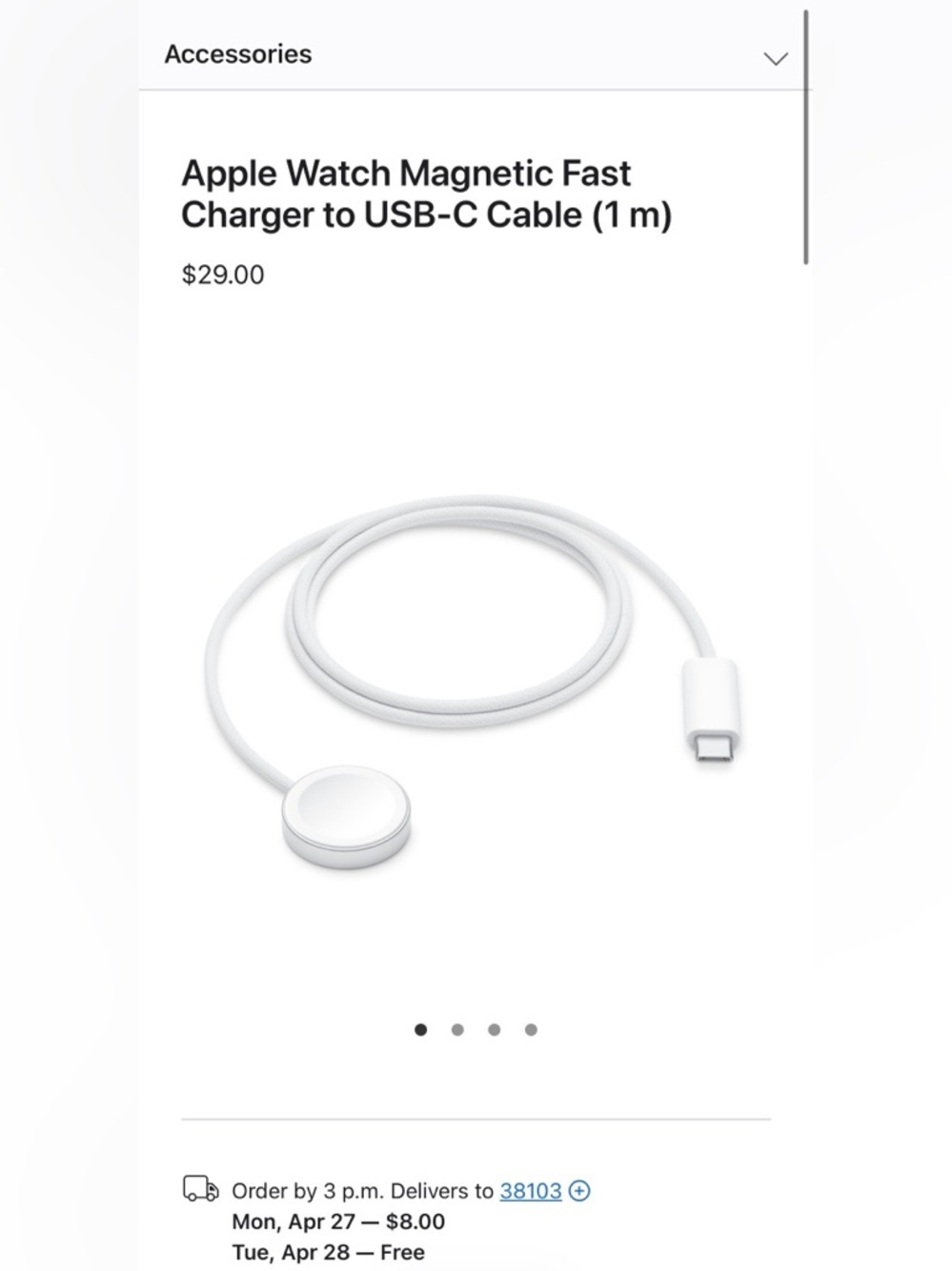 Apple Store White Braided Magnetic Fast Charging Cable with USB-C